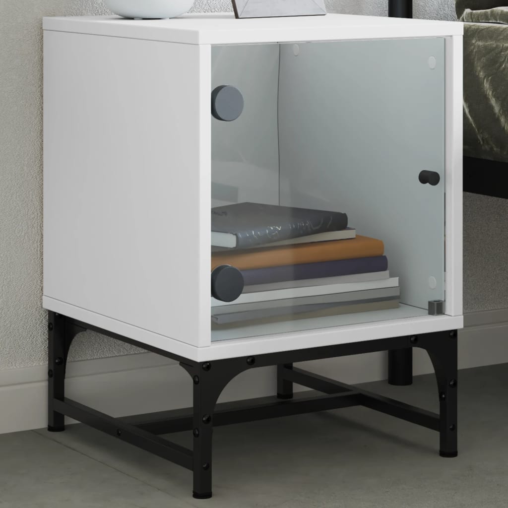 Bedside Table - LYNDEN Nightstand White 35cm - Casper Homes