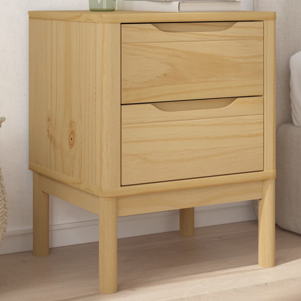 Bedside Cabinet FLORO Wax Brown 45x39x57 cm Solid Wood Pine - Discount Dealers