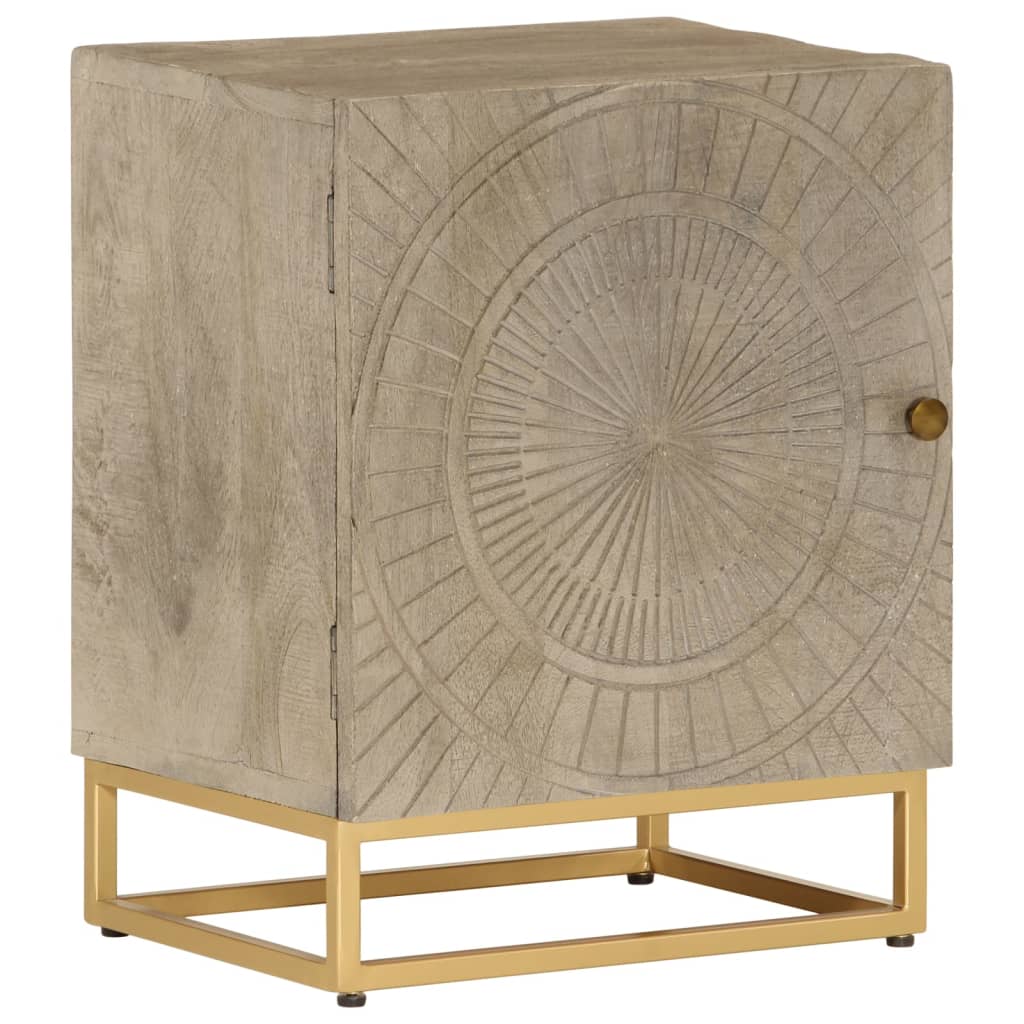 Bedside Cabinet 40x30x50 cm Solid Wood Mango and Iron - vid-372014 - Discount Dealers
