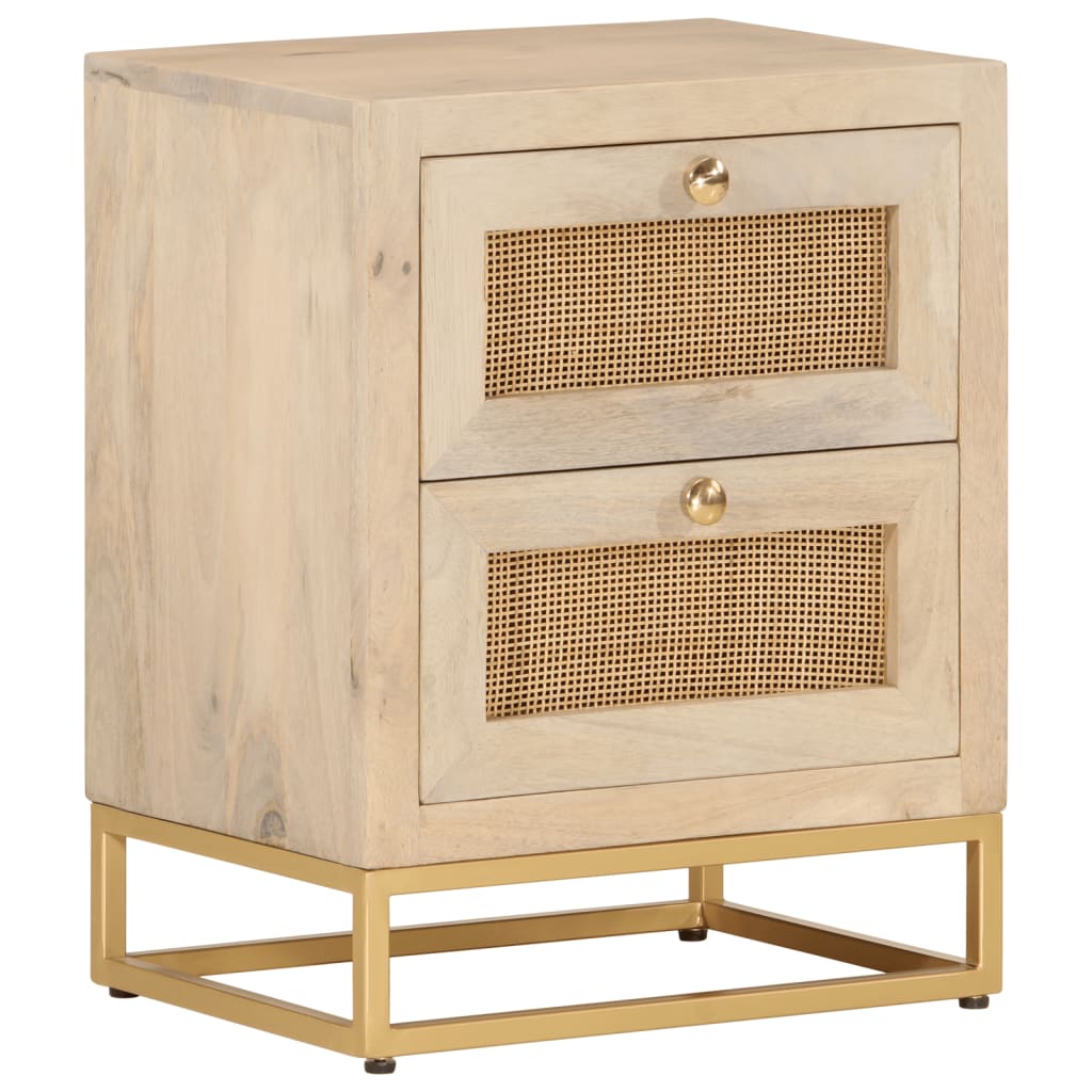 Bedside Cabinet 40x30x50 cm Solid Wood Mango and Iron - vid-372019 - Discount Dealers