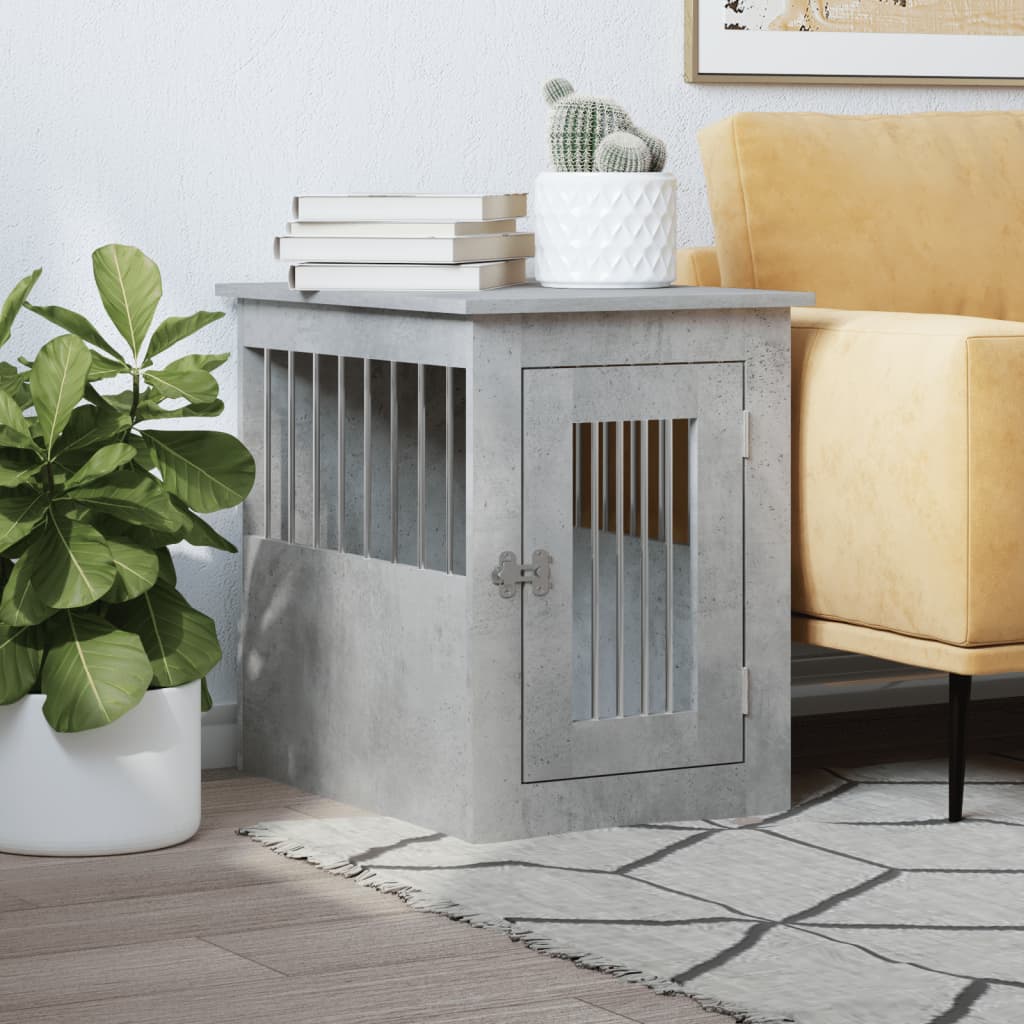 Dog Crate Furniture Concrete Grey 45x62x59 cm Engineered Wood - Tyrell & Tyrell