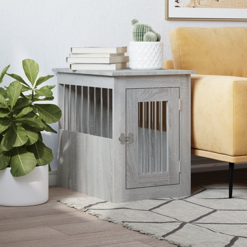 Dog Crate Furniture Grey Sonoma 45x62x59 cm Engineered Wood - Discount Dealers