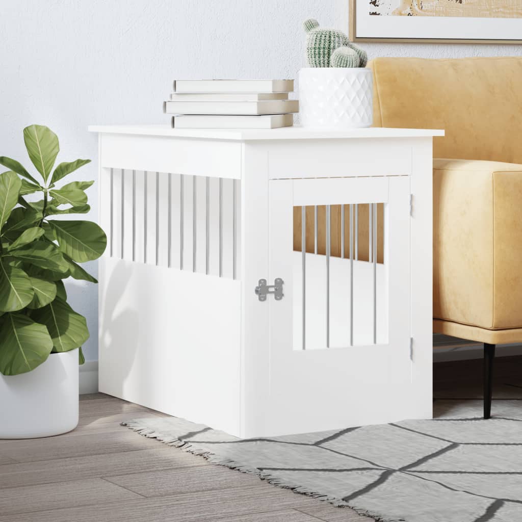 Dog Crate Furniture White 55x80x68 cm Engineered Wood - Direct Imports