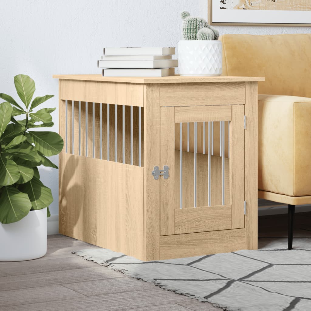 Dog Crate Furniture Sonoma Oak 55x80x68 cm Engineered Wood - Design Hut