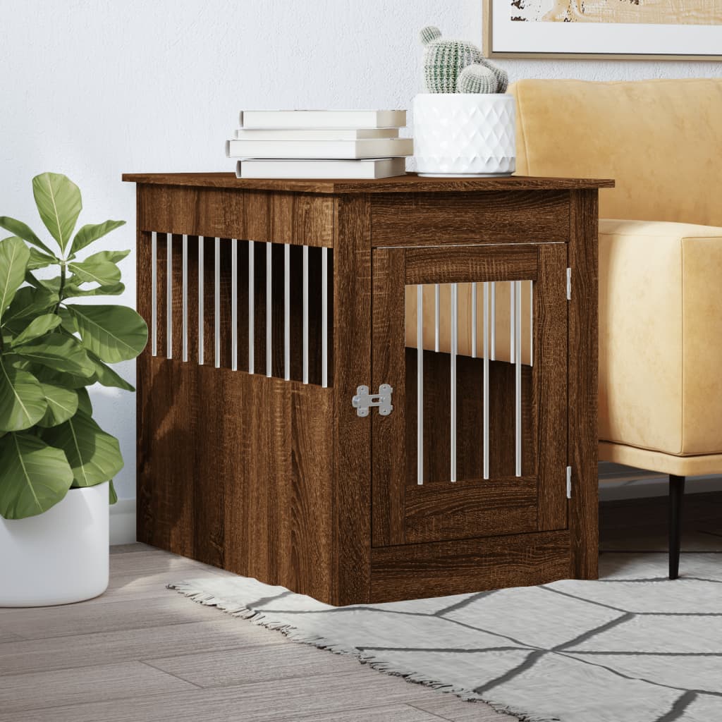 Dog Crate Furniture Brown Oak 55x80x68 cm Engineered Wood - Casper Homes