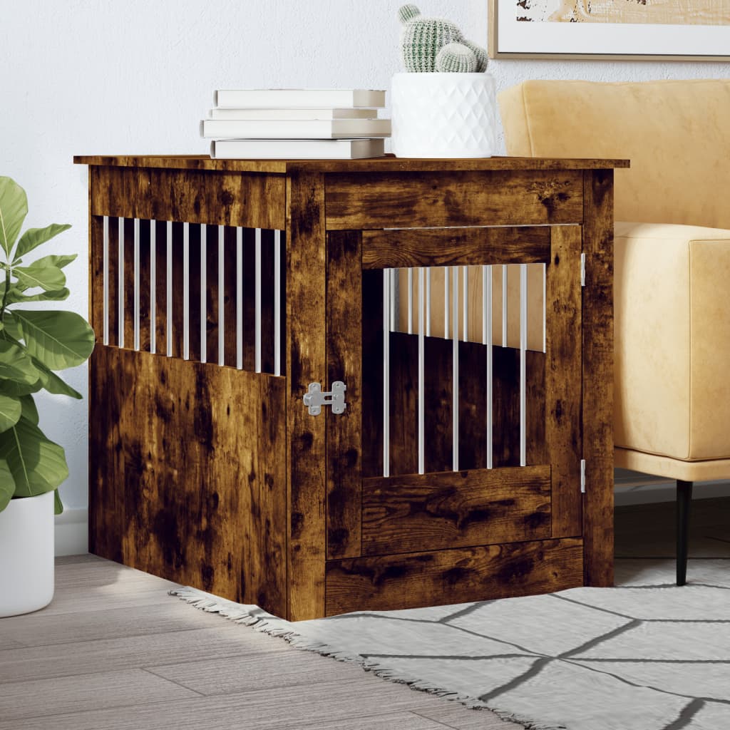 Dog Crate Furniture Smoked Oak 64.5x80x71 cm Engineered Wood - Casper Homes
