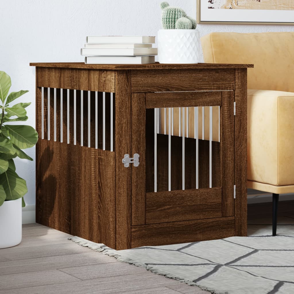 Dog Crate Furniture Brown Oak 64.5x80x71 cm Engineered Wood - Casper Homes