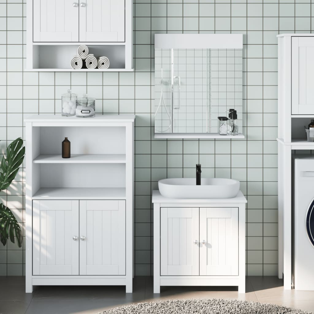 3 Piece Bathroom Furniture Set BERG White Solid Wood Pine - Tyrell & Tyrell