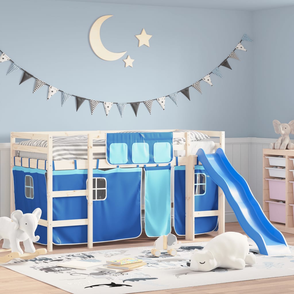 Curtains for Loft Bed Blue Polyester - Discount Dealers