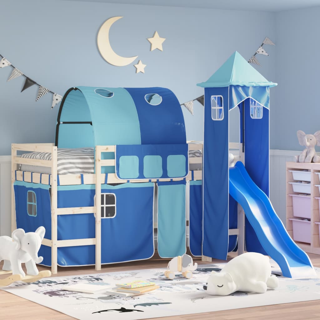 Curtains for Loft Bed with Tunnel and Tower Blue - Direct Imports