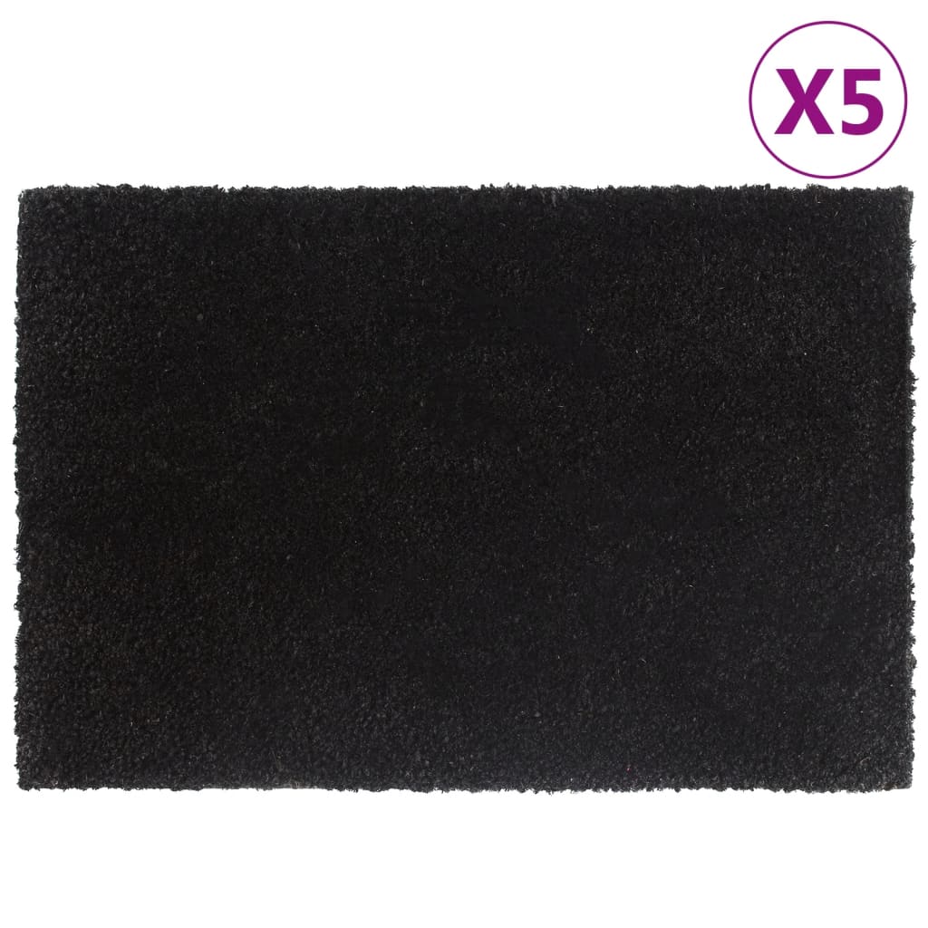 Door Mats 5 pcs Black 40x60 cm Tufted Coir - All Things Good