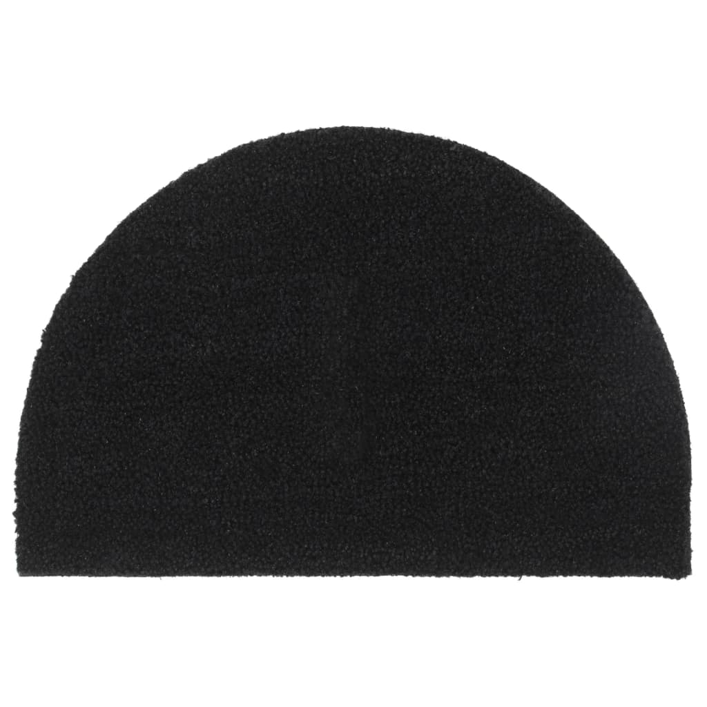 Door Mat Black Half Round 40x60cm Tufted Coir - Style and Chic