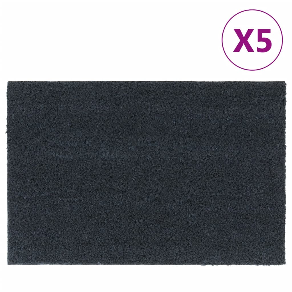 Door Mats 5 Pcs Dark Grey 40x60cm Tufted Coir - Direct Imports