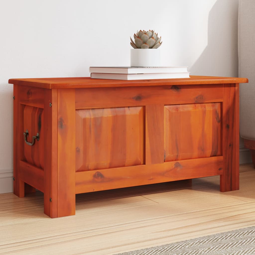 Storage Chest with Lid Brown Solid Wood Acacia - The Home Maker