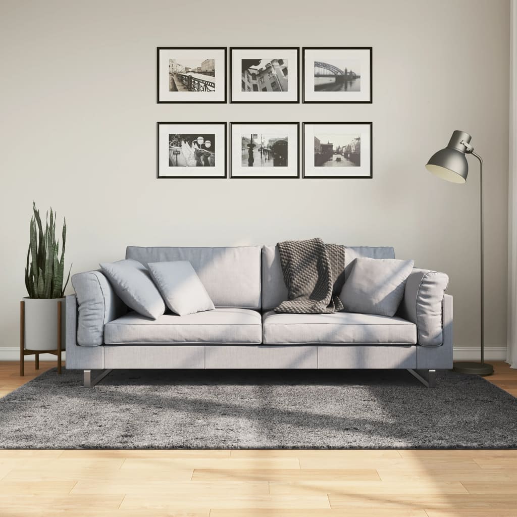Rug Short Pile Soft and Washable Anthracite 140x200cm - Brittle & Co