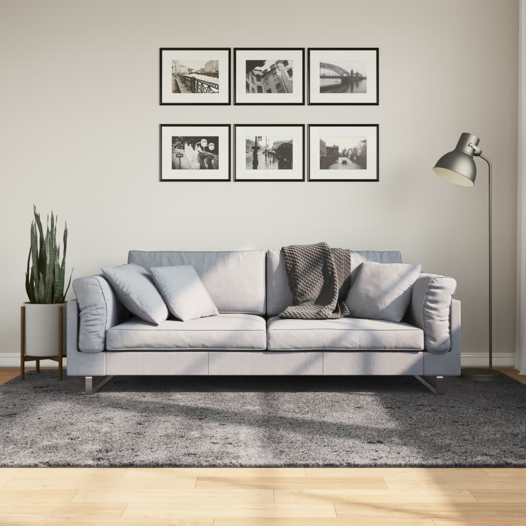 Rug Short Pile Soft and Washable Anthracite 160x230cm - Brittle & Co