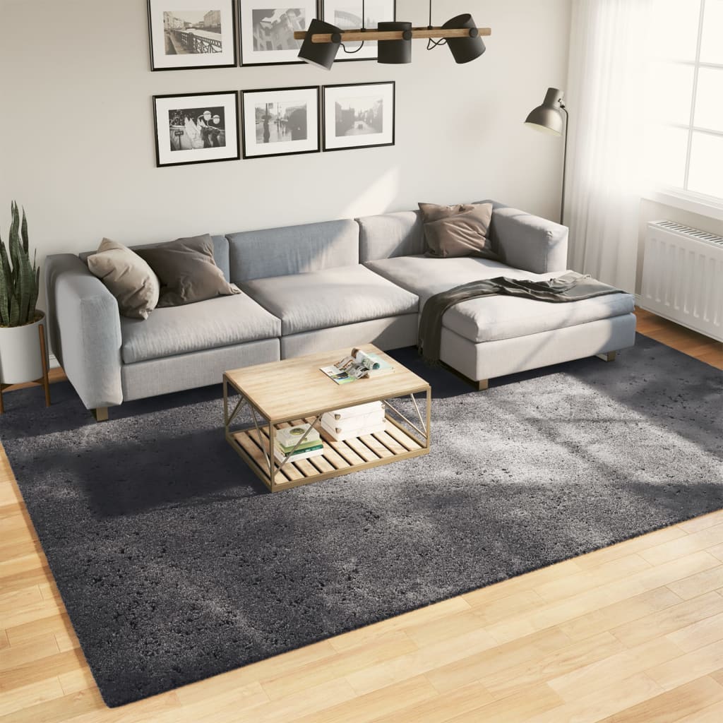 Rug Short Pile Soft and Washable Anthracite 240x340cm - All Things Good