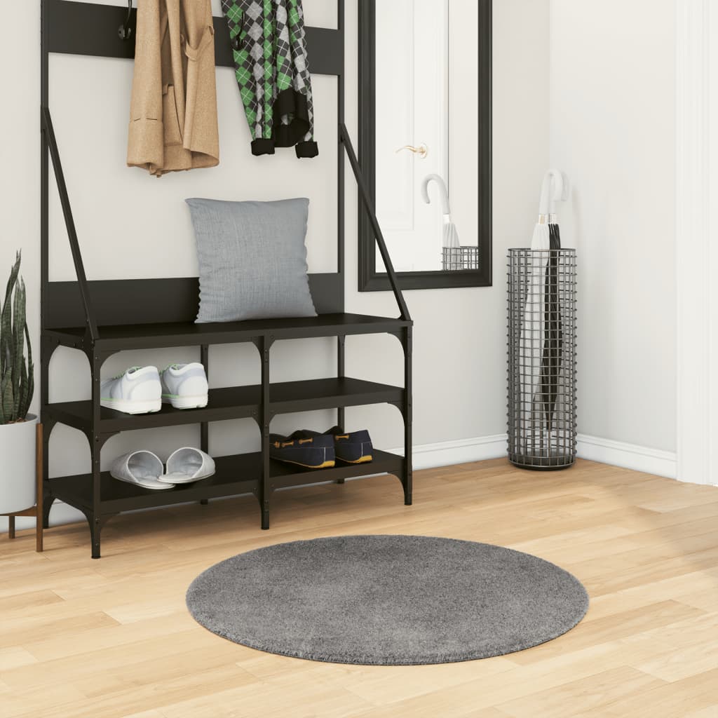 Rug Short Pile Soft and Washable Anthracite 80cm - Brittle & Co
