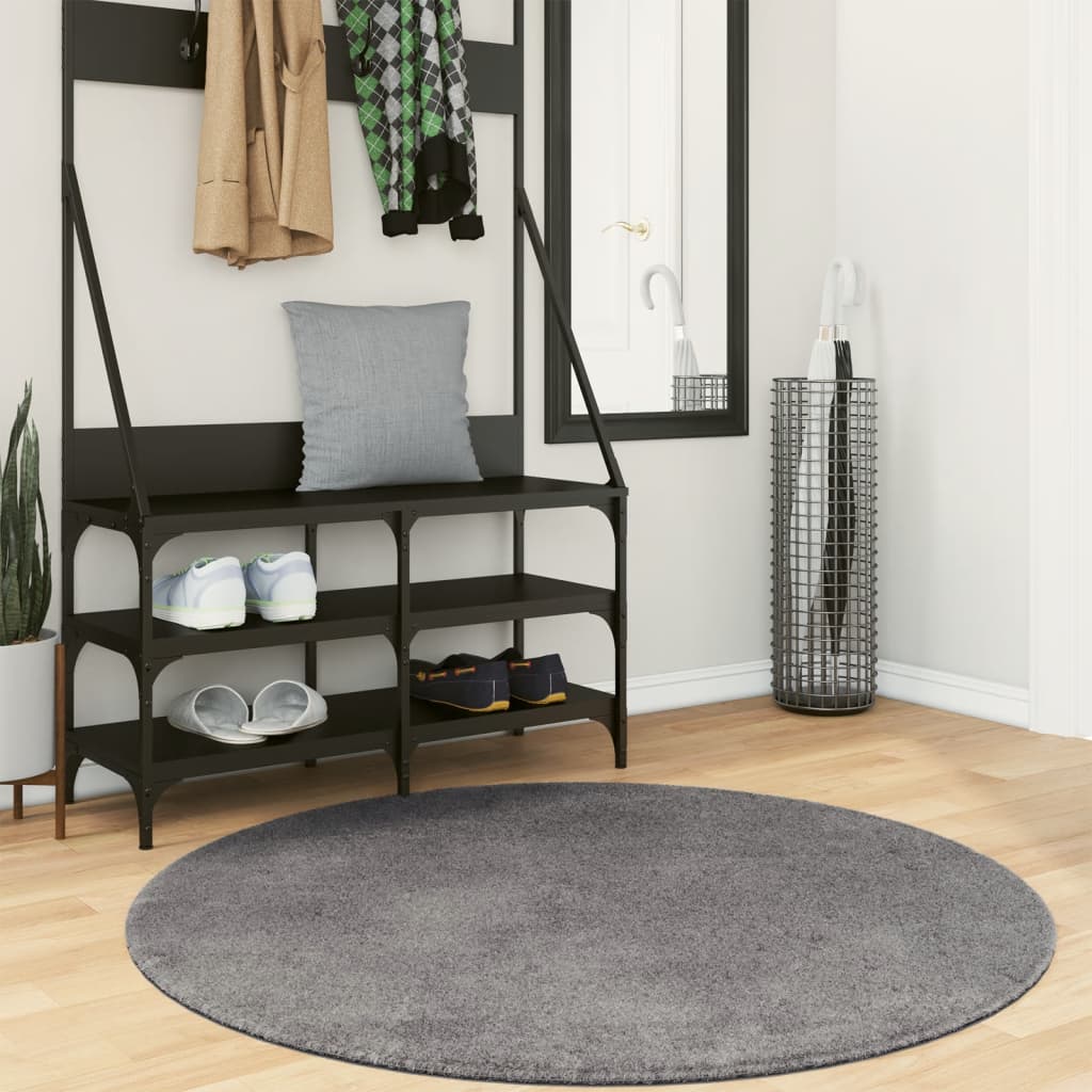 Rug Short Pile Soft and Washable Anthracite 120cm - Casper Homes