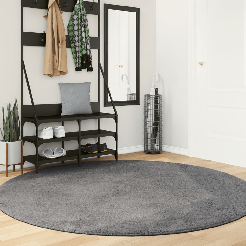 Rug Short Pile Soft and Washable Anthracite 200cm - Style and Chic