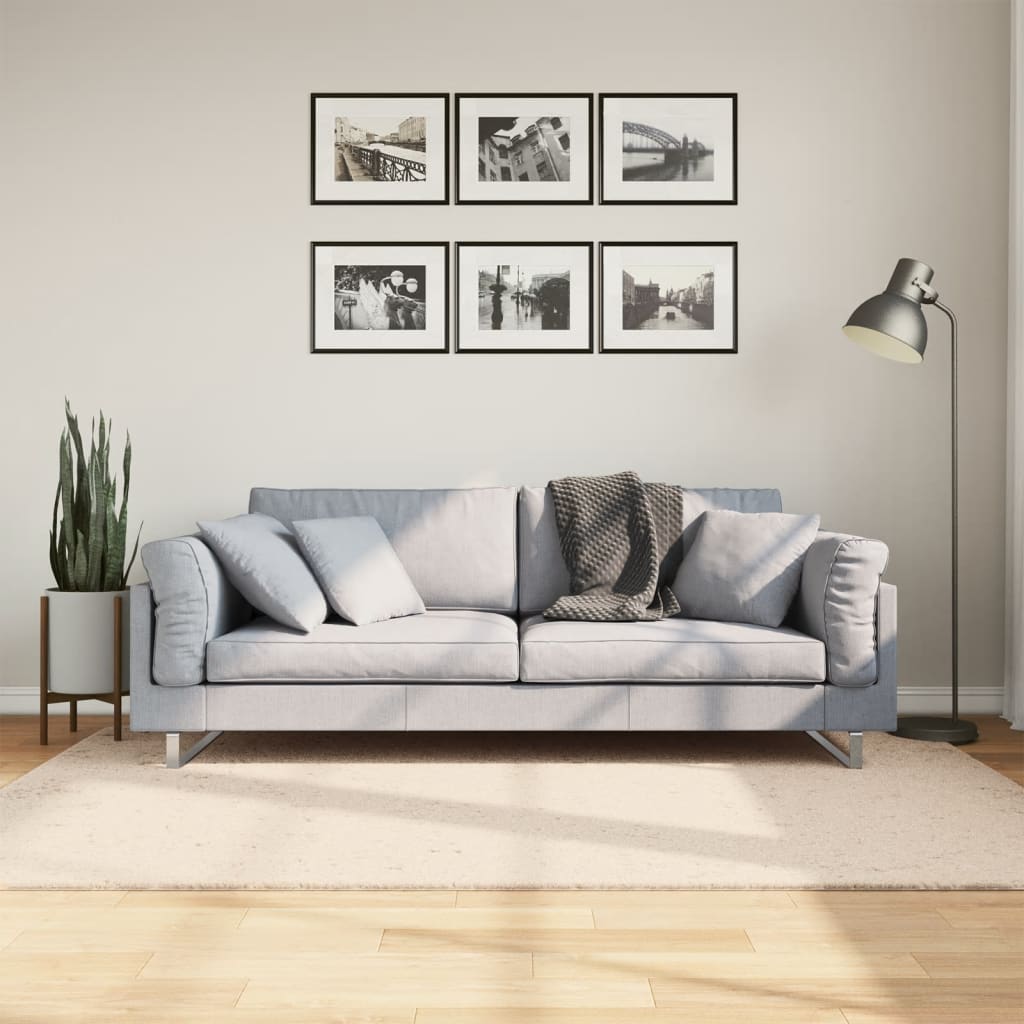 Rug Short Pile Soft and Washable Beige 140x200cm - Brittle & Co