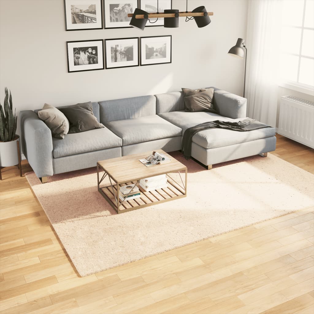 Rug HUARTE Short Pile Soft and Washable Beige 200x280 cm - Merkel Designers