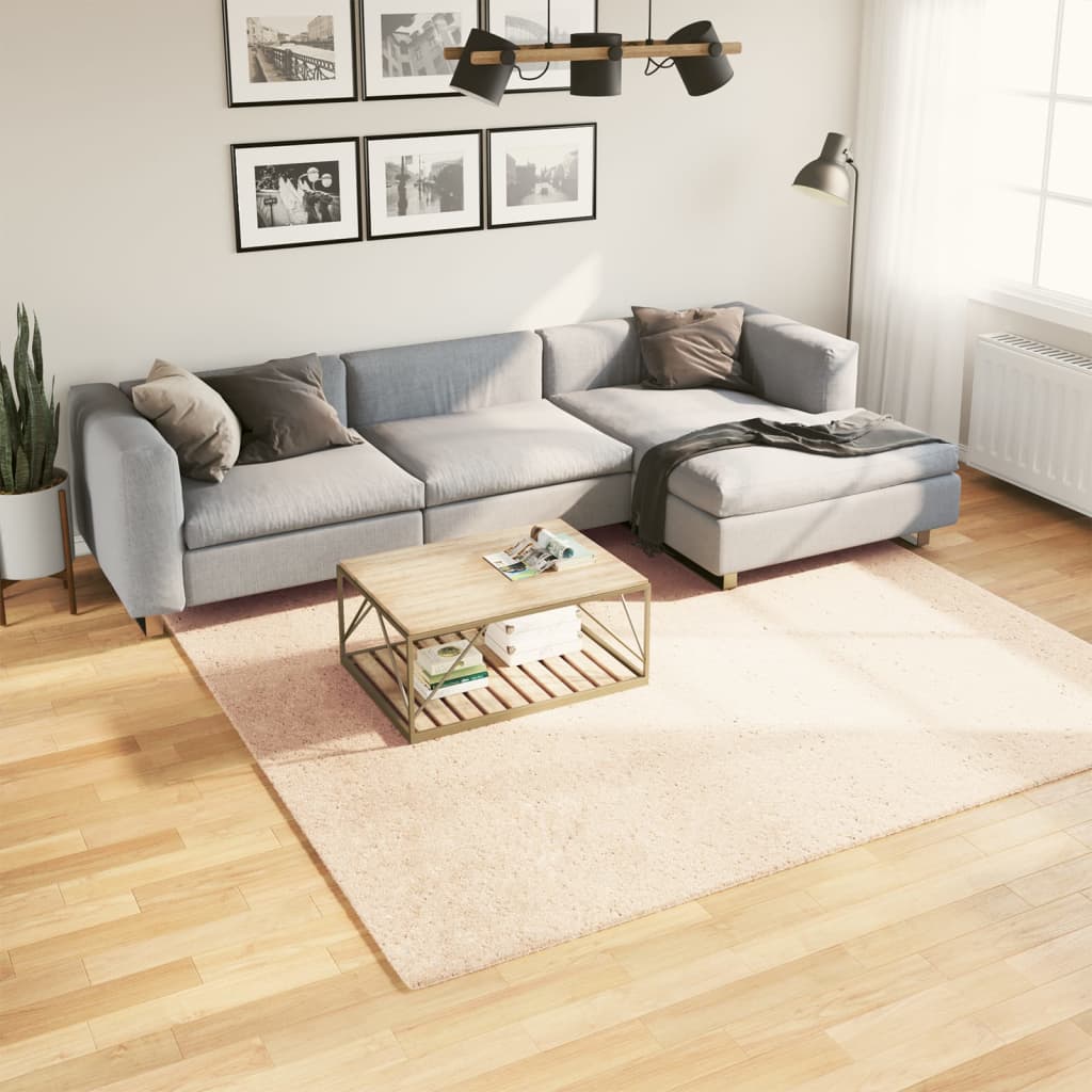 Rug HUARTE Short Pile Soft and Washable Beige 240x240 cm - Discount Dealers