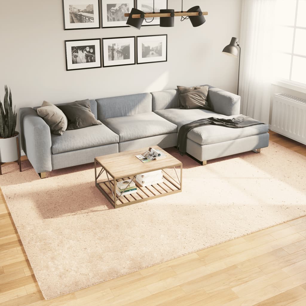 Rug HUARTE Short Pile Soft and Washable Beige 240x340 cm - Sid & Sam