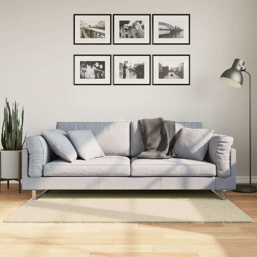 Rug HUARTE Short Pile Soft and Washable Cream 80x150 cm - Design Hut
