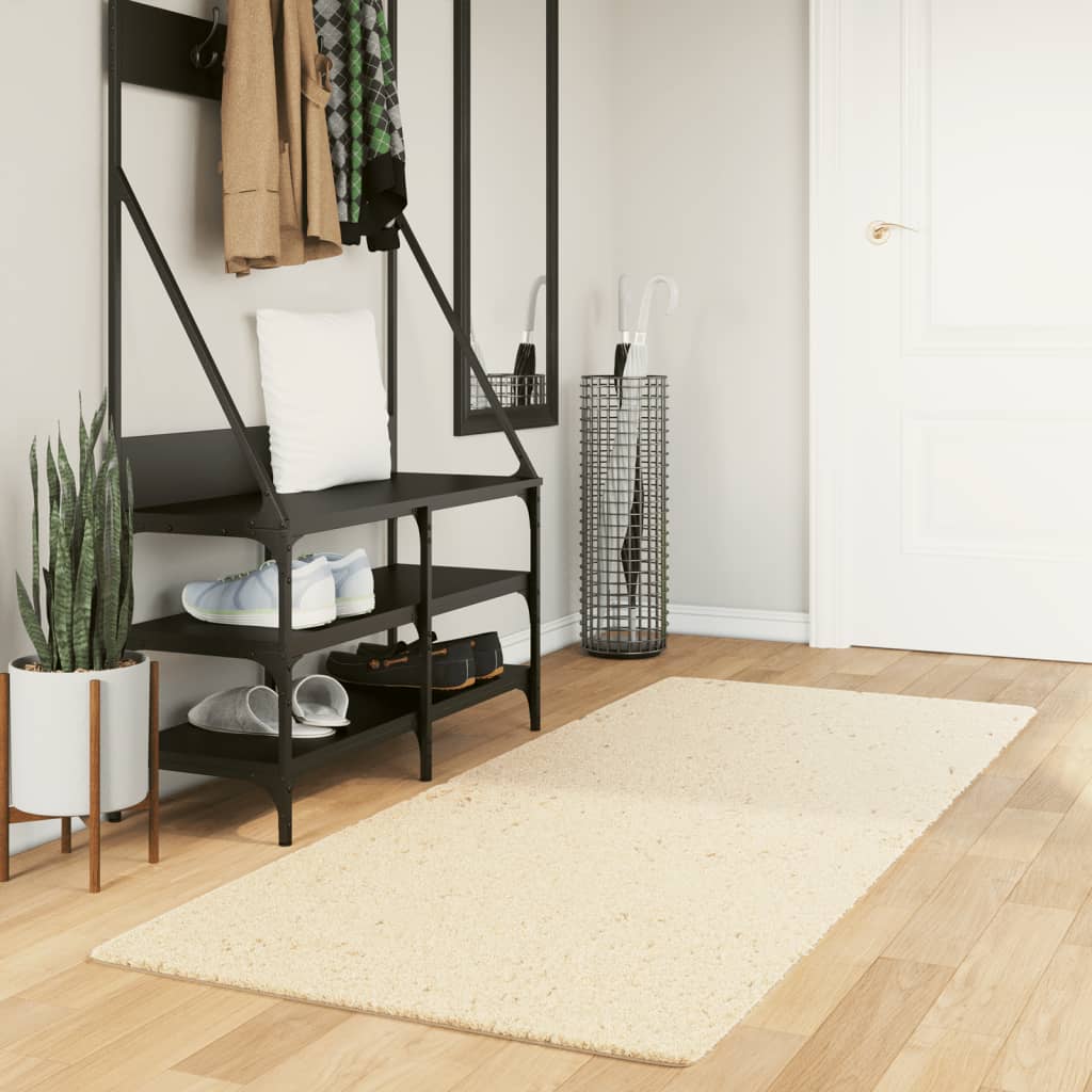 Rug Short Pile Soft and Washable Cream 80x200cm - The Home Maker