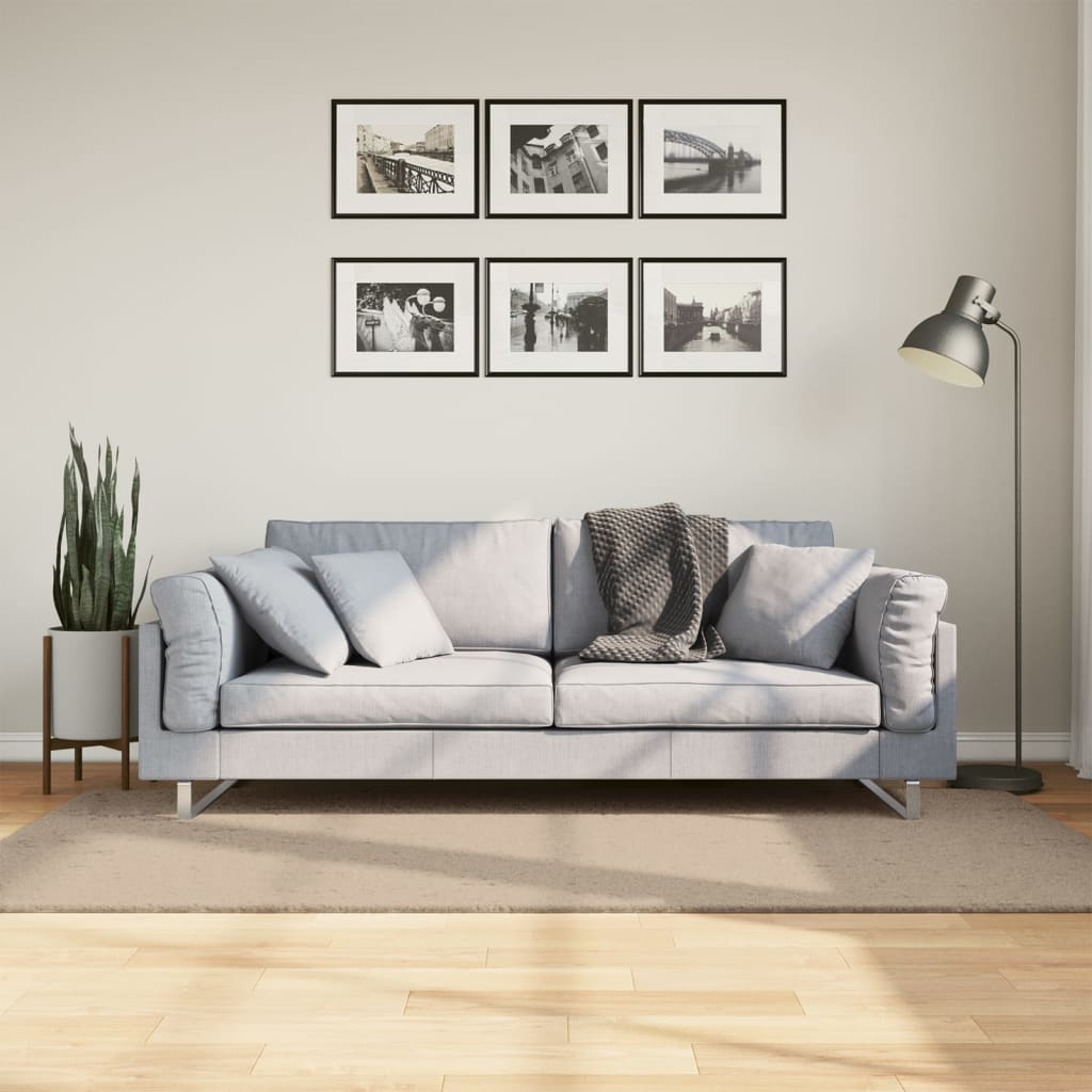Rug Short Pile Soft and Washable Sand 100x200cm - Brittle & Co