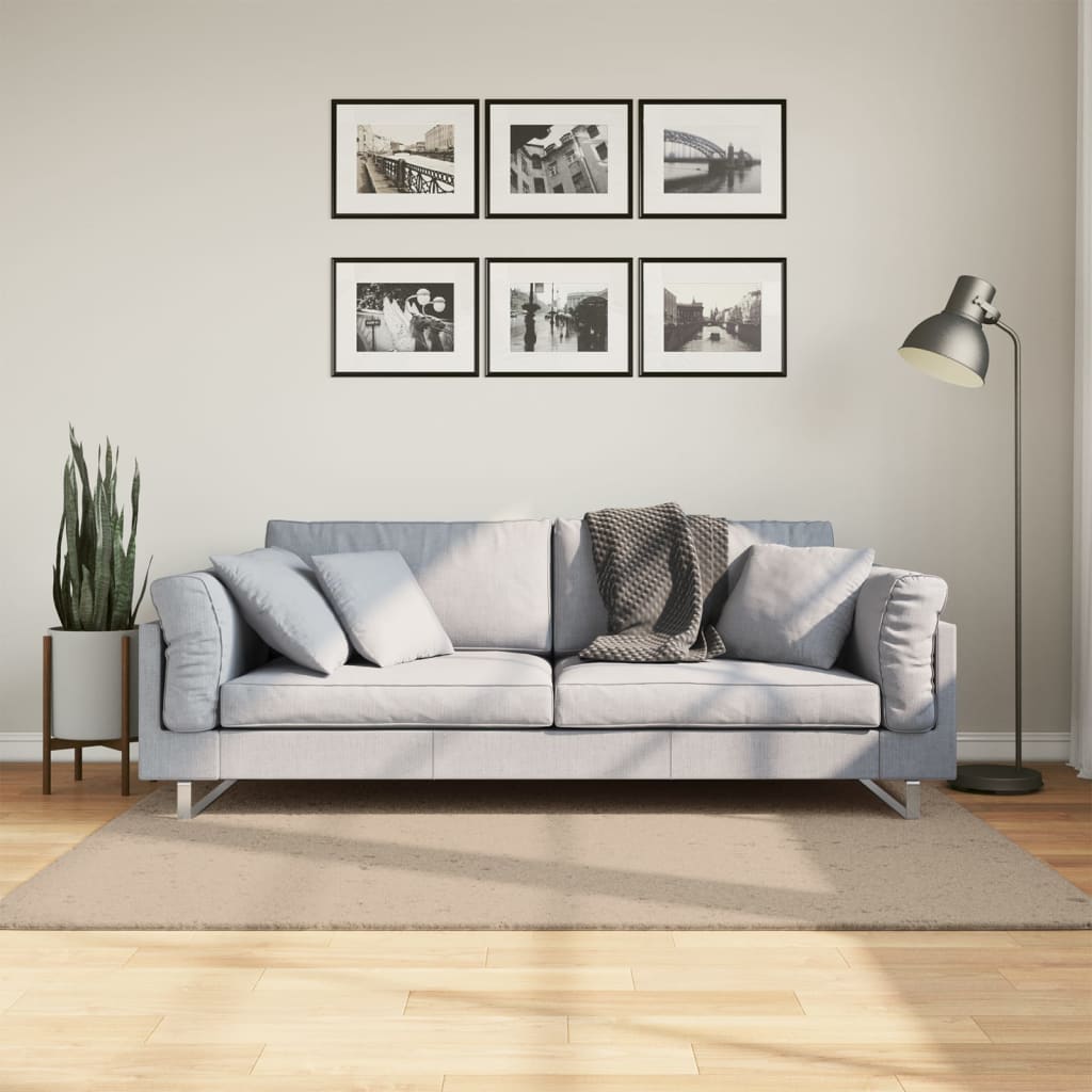 Rug Short Pile Soft and Washable Sand 120x170cm - Brittle & Co