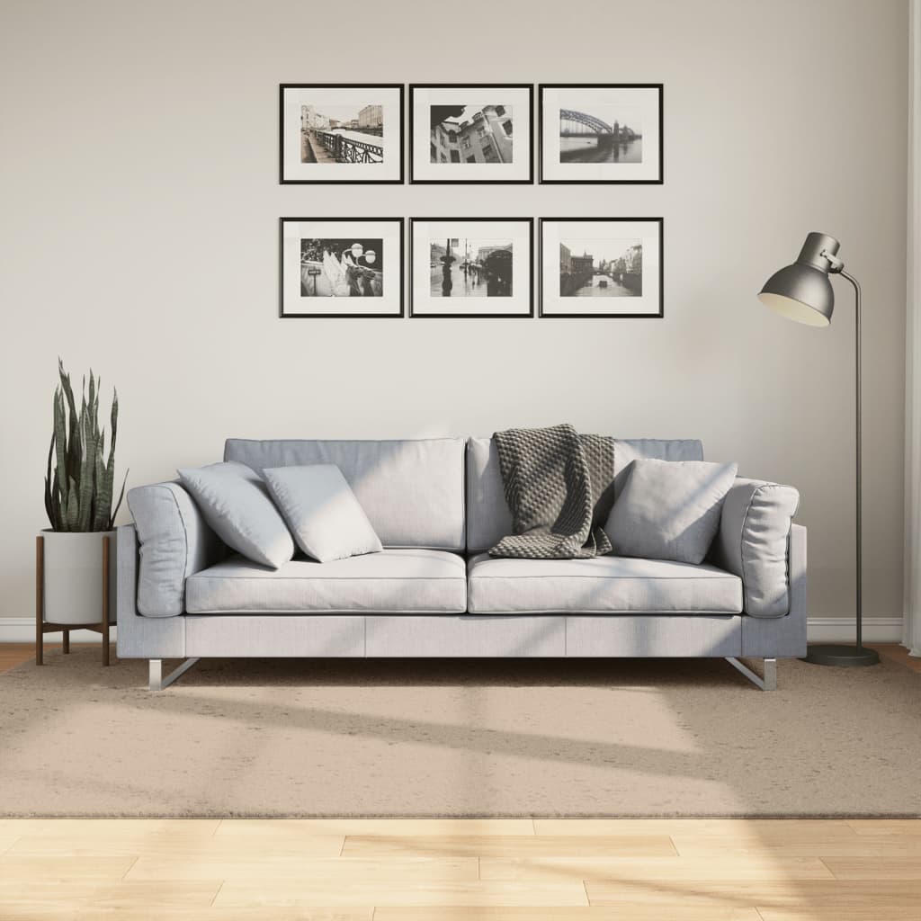 Rug Short Pile Soft and Washable Sand 160x230cm - Brittle & Co