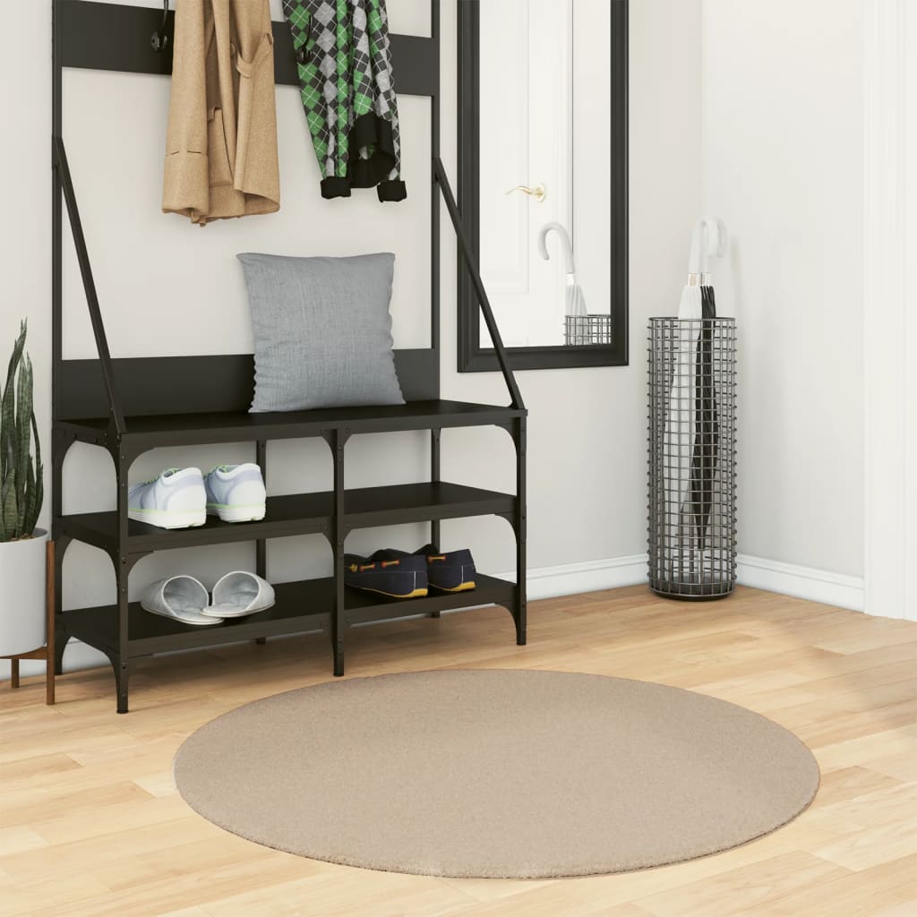 Rug Short Pile Soft and Washable Sand 100cm - All Things Good