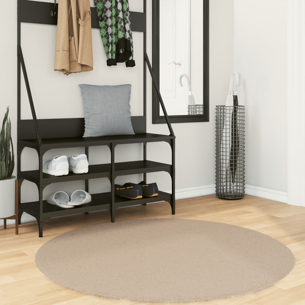 Rug Short Pile Soft and Washable Sand 120cm - Casper Homes