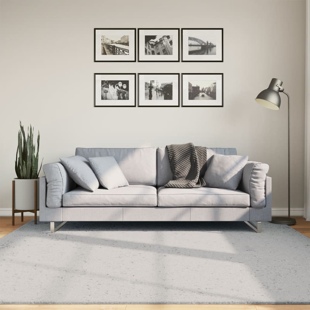 Rug HUARTE Short Pile Soft and Washable Grey 200x200 cm - Charlotte Dunes