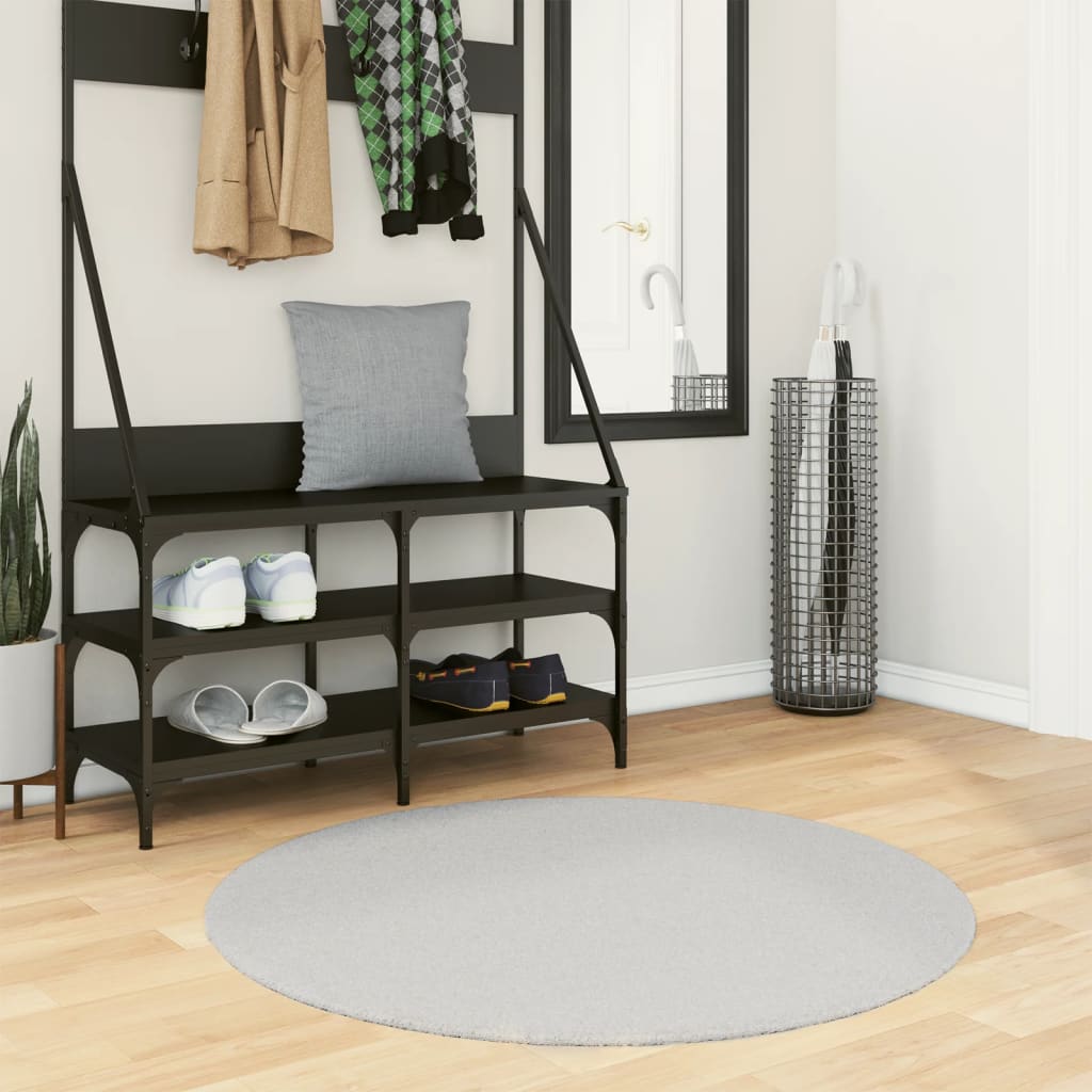 Rug Short Pile Soft and Washable Grey 100cm - Direct Imports