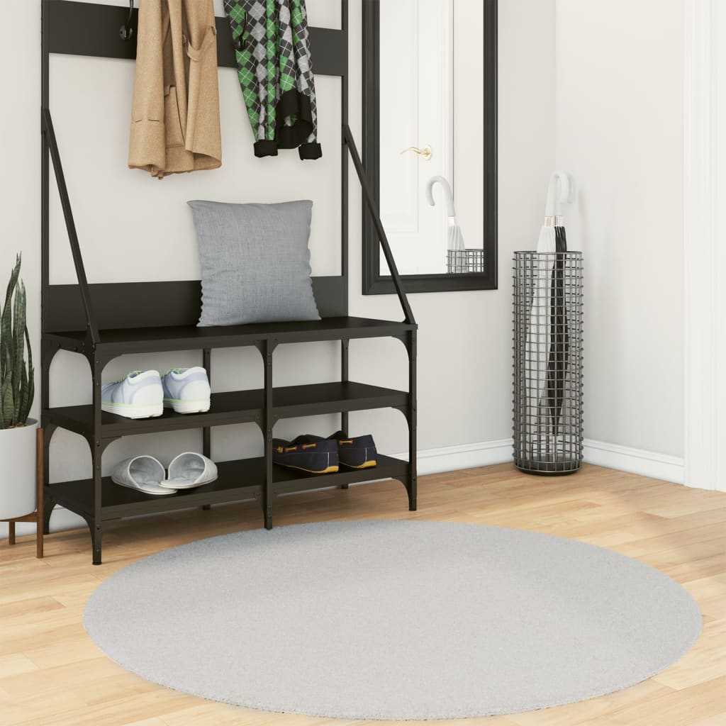 Rug Short Pile Soft and Washable Grey 120cm - Casper Homes