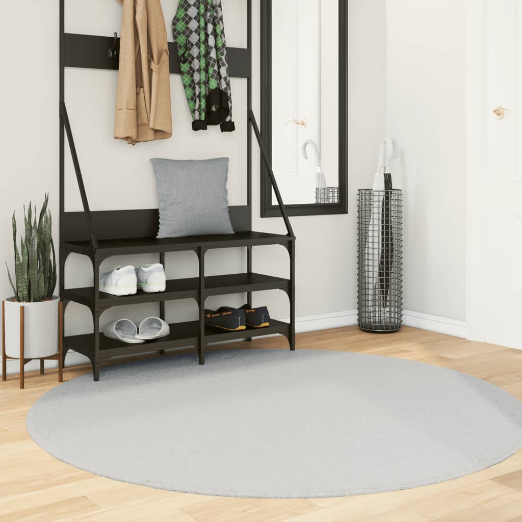 Rug Short Pile Soft and Washable Grey 160cm - Direct Imports