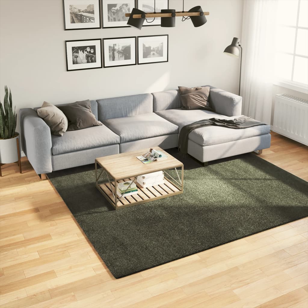 Rug HUARTE Short Pile Soft and Washable Forest Green 240x240 cm - Discount Dealers