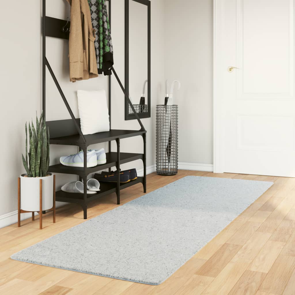 Rug Short Pile Soft and Washable Blue 80x250cm - Merlin Deals