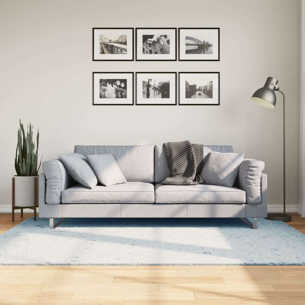 Rug Short Pile Soft and Washable Blue 140x200cm - Casper Homes