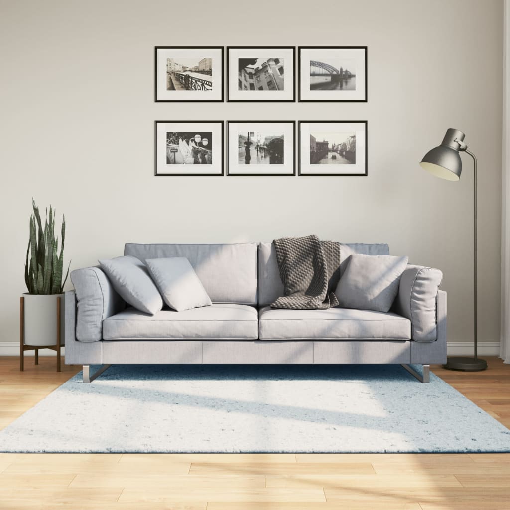 Rug Short Pile Soft and Washable Blue 160x160cm - Direct Imports