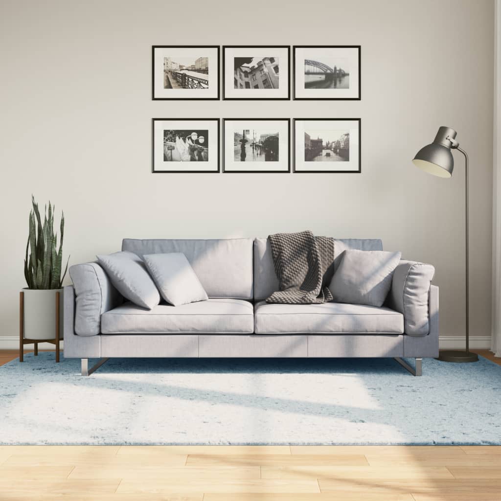 Rug Short Pile Soft and Washable Blue 160x230cm - Style and Chic