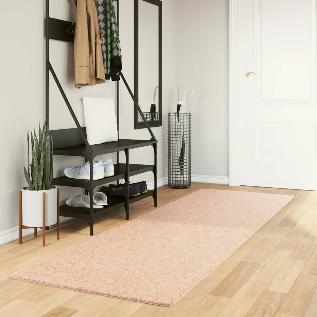 Rug Short Pile Soft and Washable Blush 80x250cm - Direct Imports