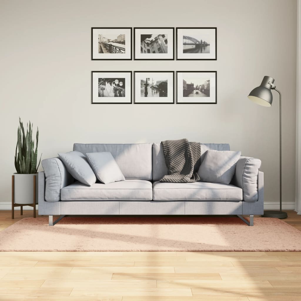 Rug Short Pile Soft and Washable Blush 100x200cm - Brittle & Co