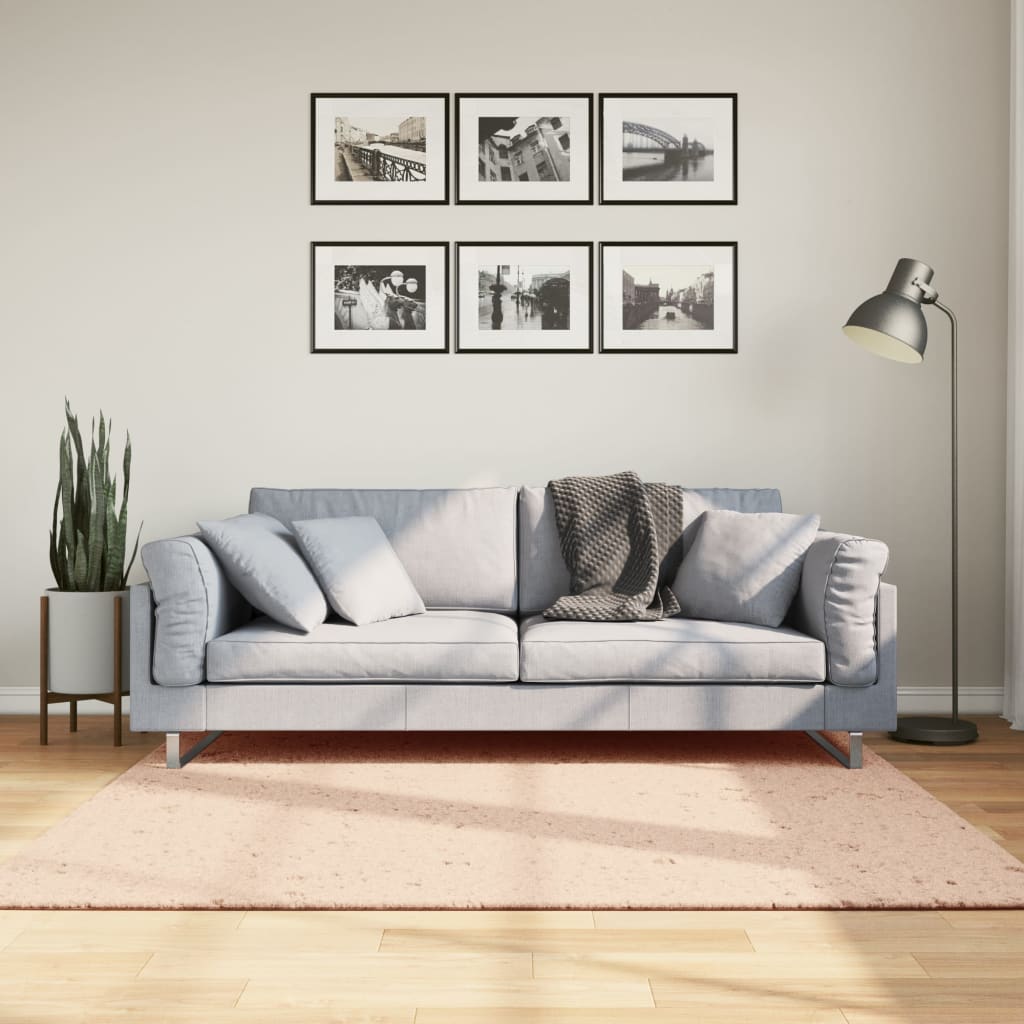 Rug Short Pile Soft and Washable Blush 160x160cm - Direct Imports