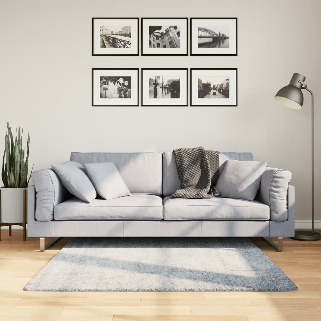Shaggy Rug High Pile Modern Blue 120x120cm - Style and Chic