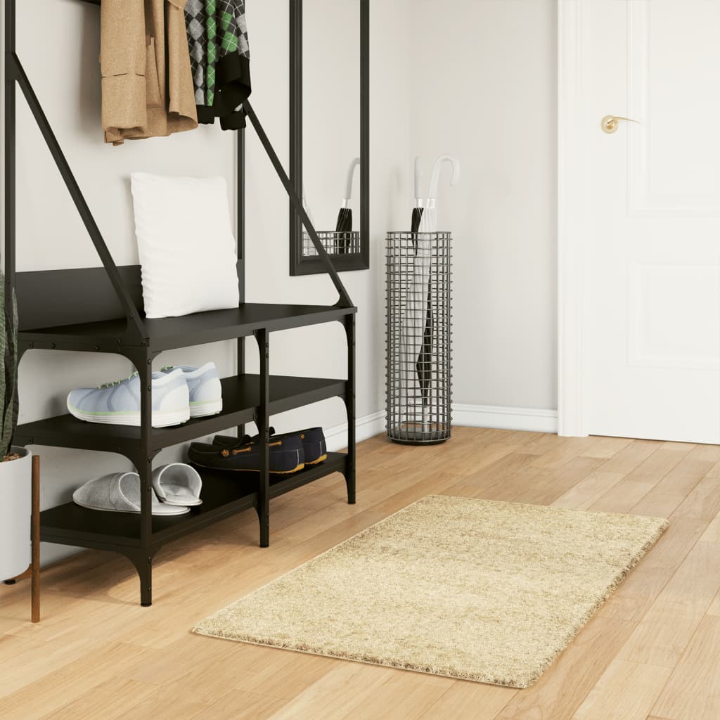 Shaggy Rug High Pile Modern Gold 60x110cm - Merkel Designers