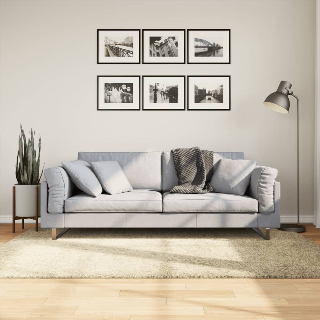 Shaggy Rug High Pile Modern Gold 140x200cm - The Home Maker